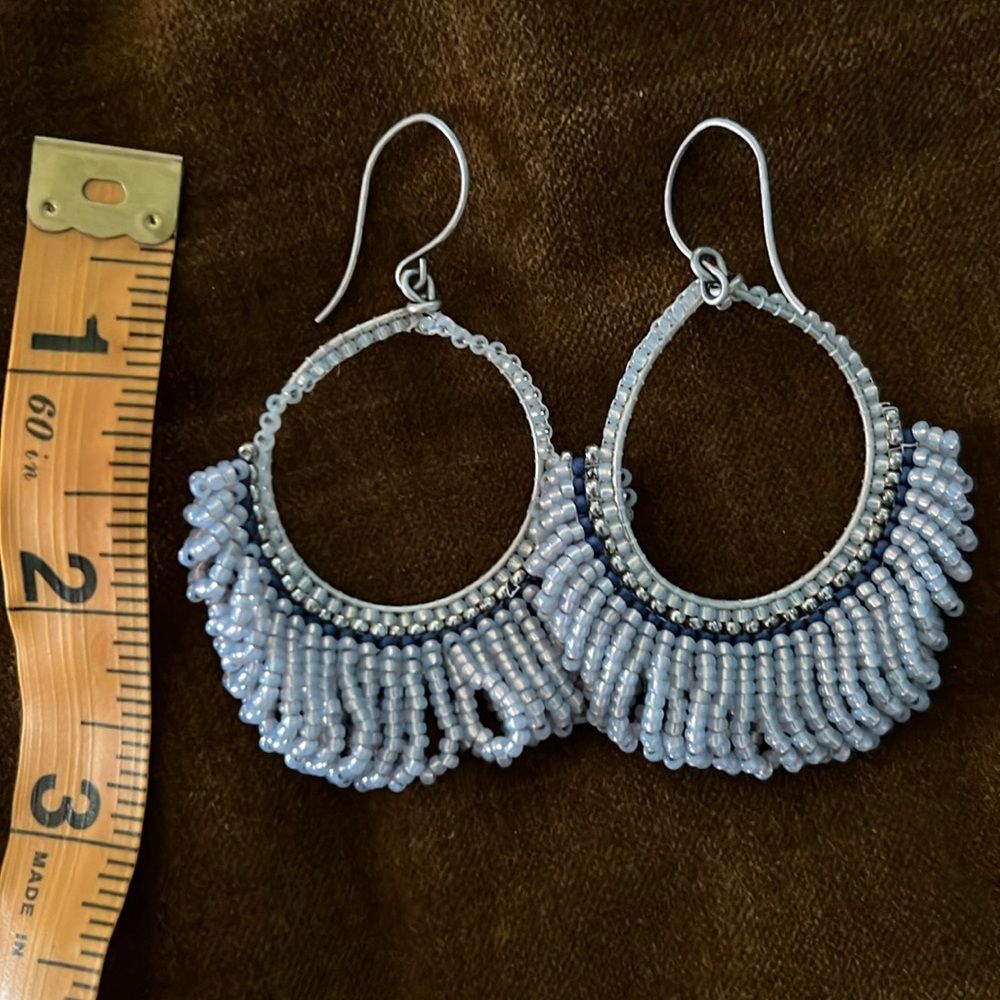 NEW beaded hoop earrings